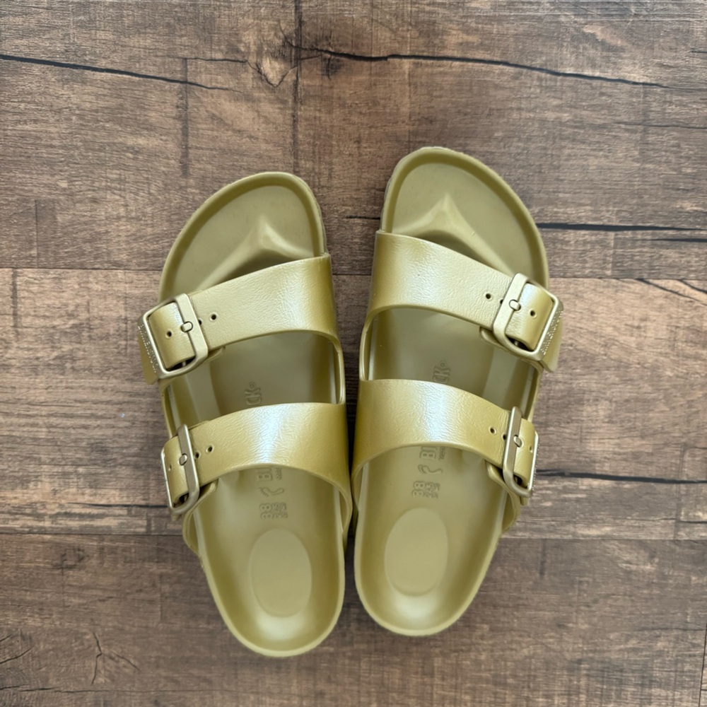 Gold Double Strap Birkenstocks
